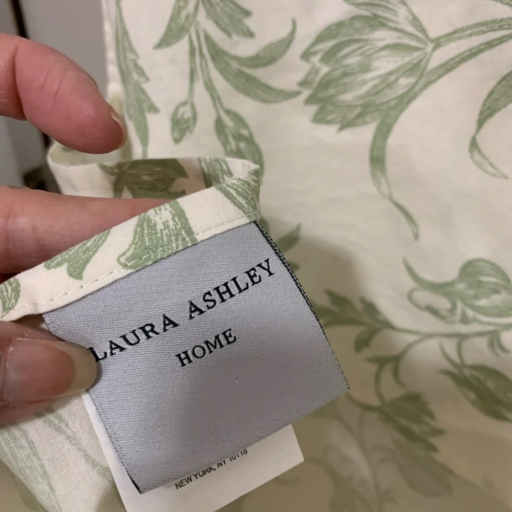 Laura Ashley Floral Green and Cream shams